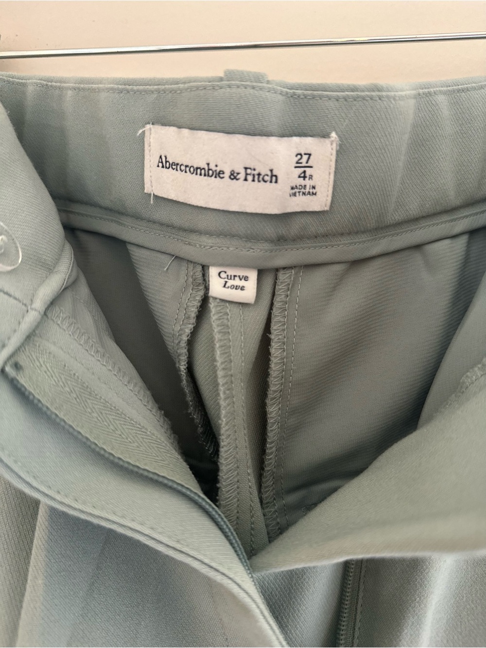 Abercrombie & Fitch Curve Love Sage Wide Leg Trouser Pants Size 27 - Picture 3 of 5